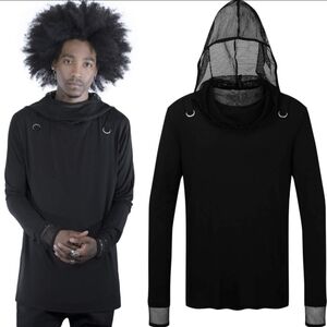 SOLD Killstar Single Soul Fishnet Mesh Hoodie Goth Witchy Unisex Shirt